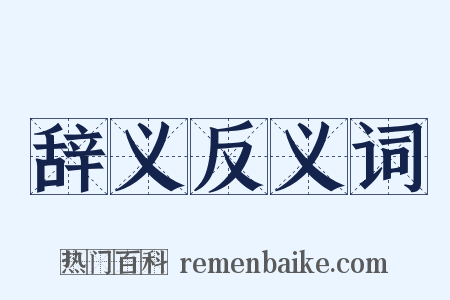 辞义反义词是什么意思的图片